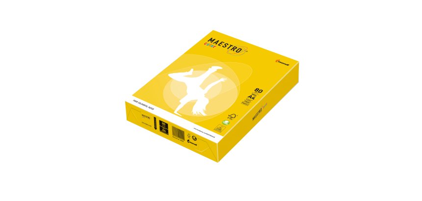 Carta Maestro Color - A4 - 80 gr - giallo forte IG50 - Mondi - conf. 500 fogli
