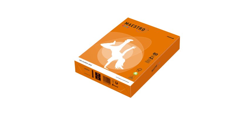 Carta Maestro Color - A4 - 80 gr - arancio forte OR43 - Mondi - conf. 500 fogli