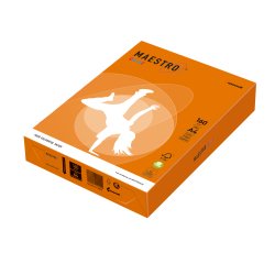 Carta Maestro Color - A4 - 160 gr - arancio forte OR43 - Mondi - conf. 250 fogli