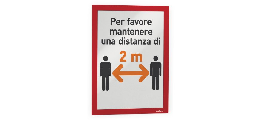 Cornice espositiva Duraframe - A4 - 21 x 29,7 cm - rosso - Durable
