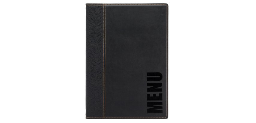 Portamenù Trendy - 1 inserto doppio incluso - A4 - 24 x 34 cm - nero - Securit