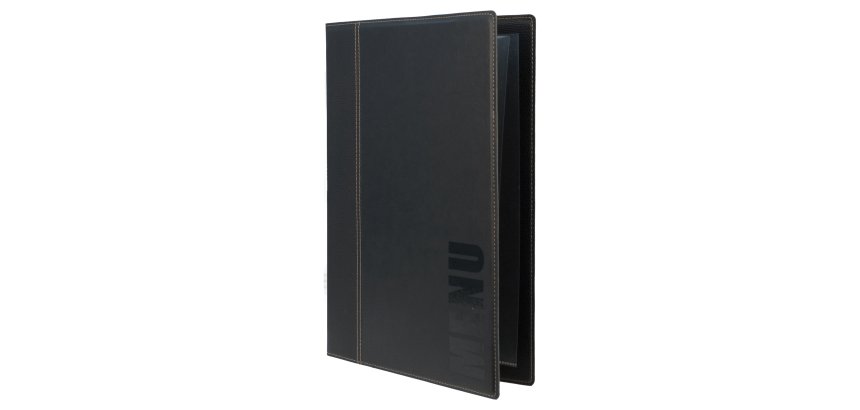 Portamenù Trendy - 1 inserto doppio incluso - A4 - 24 x 34 cm - nero - Securit