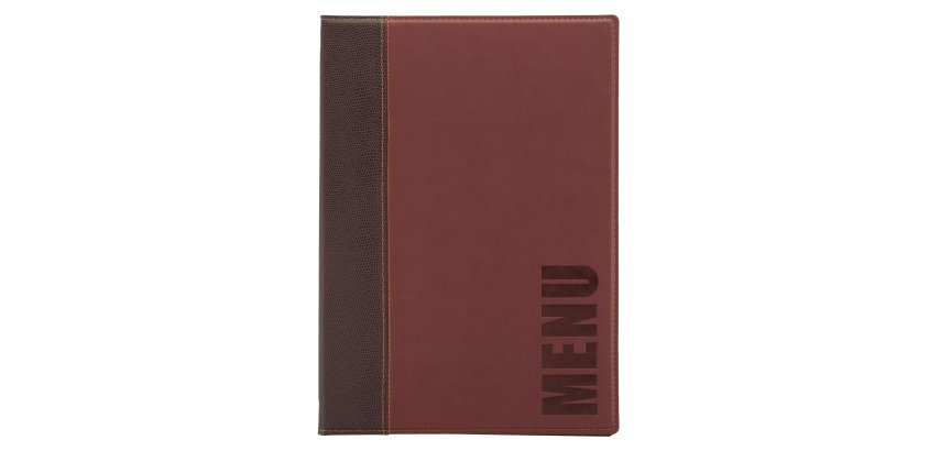 Portamenù Trendy - 1 inserto doppio incluso - A4 - 24 x 34 cm - bordeaux - Securit