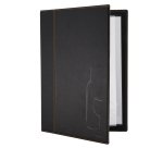 Carta dei vini Trendy - 1 inserto doppio incluso - A4 - 24 x 34 cm - nero - Securit