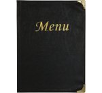Portamenù Basic - A4 - 31,5 x 24 cm - PVC - nero - 4+2 buste fisse incluse - Securit