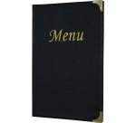 Portamenù Basic - A4 - 31,5 x 24 cm - PVC - nero - 4+2 buste fisse incluse - Securit