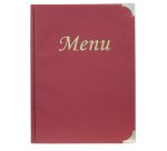 Portamenù Basic - A4 - 31,5 x 24 cm - PVC - bordeaux - 4+2 buste fisse incluse - Securit