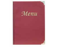Portamenù Basic - A4 - 31,5 x 24 cm - PVC - bordeaux - 4+2 buste fisse incluse - Securit