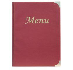Portamenù Basic - A4 - 31,5 x 24 cm - PVC - bordeaux - 4+2 buste fisse incluse - Securit