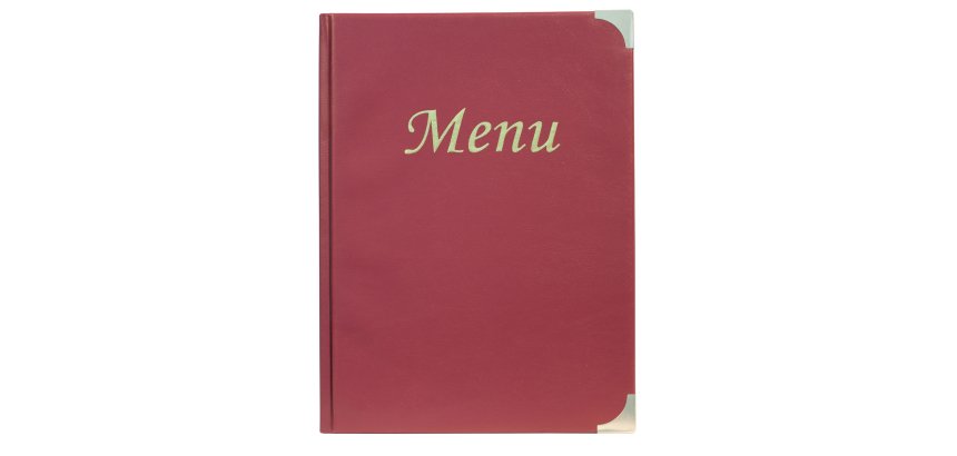 Portamenù Basic - A4 - 31,5 x 24 cm - PVC - bordeaux - 4+2 buste fisse incluse - Securit