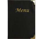 Portamenù Basic - A5 - 23,7 x 17,2cm - PVC - nero - 4+2 buste fisse incluse - Securit