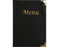 Portamenù Basic - A5 - 23,7 x 17,2cm - PVC - nero - 4+2 buste fisse incluse - Securit