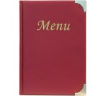 Portamenù Basic - A5 - 23,7 x 17 cm - PVC - bordeaux - 4+2 buste fisse incluse - Securit