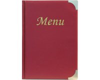 Portamenù Basic - A5 - 23,7 x 17 cm - PVC - bordeaux - 4+2 buste fisse incluse - Securit