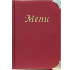 Portamenù Basic - A5 - 23,7 x 17 cm - PVC - bordeaux - 4+2 buste fisse incluse - Securit