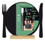 Lavagna da tavolo Silhouette - 24 x 25 cm - forma piatto - nero - Securit