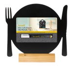 Lavagna da tavolo Silhouette - 24 x 25 cm - forma piatto - nero - Securit
