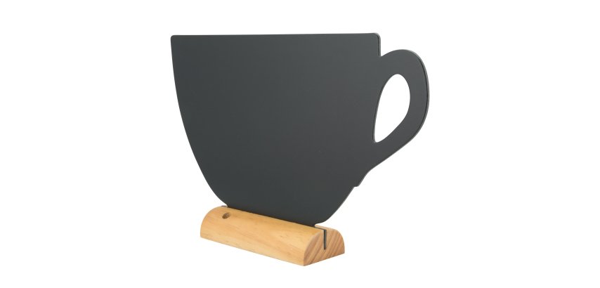 Lavagna da tavolo Silhouette - 33,5 x 21,5 cm - forma tazza - nero - Securit