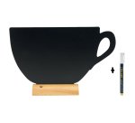 Lavagna da tavolo Silhouette - 33,5 x 21,5 cm - forma tazza - nero - Securit