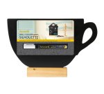 Lavagna da tavolo Silhouette - 33,5 x 21,5 cm - forma tazza - nero - Securit