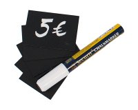 Targhette - 5,2 x 7,4 cm (A8) - nero - Securit - set 20 pezzi