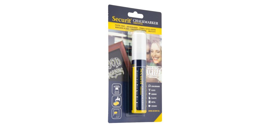 Marcatore a gesso liquido - punta maxi da 7,00-15,00mm - bianco - Securit