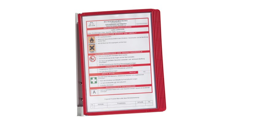 Leggio da parete Vario Wall 5 - 5 pannelli Sherpa inclusi - rosso - Durable