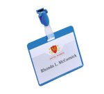 Portanome a tasca aperta - clip in plastica - 6 x 9 cm - blu - Durable - conf. 25 pezzi