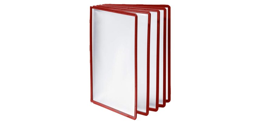 Pannelli di ricambio Sherpa per leggii Vario - rosso - Durable - conf. 5 pezzi