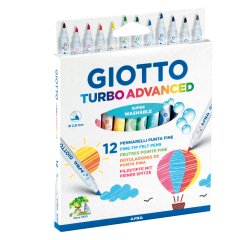 Pennarelli Turbo Advanced - punta 2,8mm - colori assortiti - Giotto - astuccio 12 pezzi