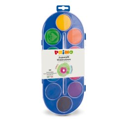Pastiglie Acquerelli  - ø 44mm - colori assortiti - Primo - astuccio 10 pastiglie