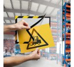 Cornice Duraframe Security - adesiva - pannello magnetico - A4  (21 x 29,7 cm) - giallo/nero - Durable