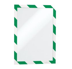 Cornice Duraframe Security - adesiva - pannello magnetico - A4  (21 x 29,7 cm) - verde/bianco - Durable