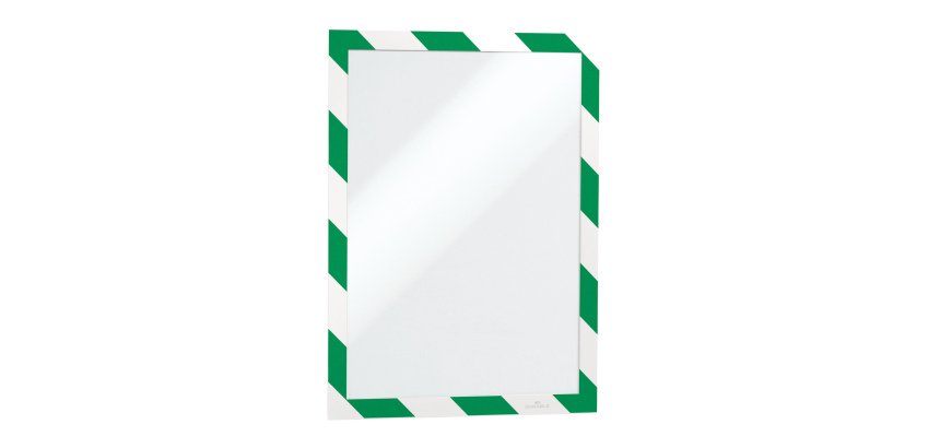 Cornice Duraframe Security - adesiva - pannello magnetico - A4  (21 x 29,7 cm) - verde/bianco - Durable
