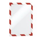 Cornice Duraframe Security - adesiva - pannello magnetico - A4  (21 x 29,7 cm) - rosso/bianco - Durable