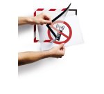 Cornice Duraframe Security - adesiva - pannello magnetico - A4  (21 x 29,7 cm) - rosso/bianco - Durable