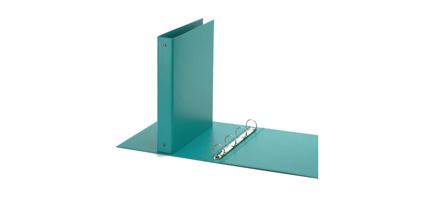 Raccoglitore Europa - 22 x 30 cm - 4 anelli tondi 30 mm - dorso 4 cm - verde acqua - Favorit