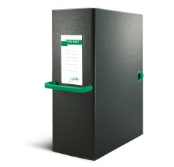 Scatola archivio Big Next - dorso 12 cm - 25 x 35 cm - nero/verde - Sei Rota