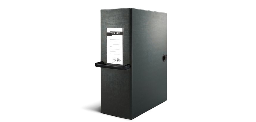 Scatola archivio Big Next - dorso 12 cm - 25 x 35 cm - nero/nero - Sei Rota
