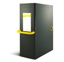 Scatola archivio Big Next - dorso 20 cm - 25 x 35 cm - nero/giallo - Sei Rota