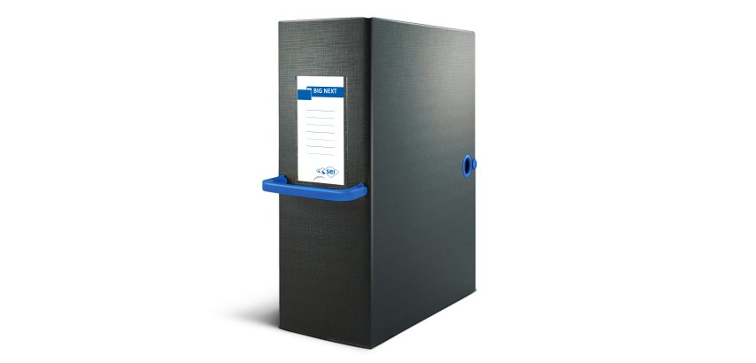 Scatola archivio Big Next - dorso 20 cm - 25 x 35 cm - nero/blu - Sei Rota