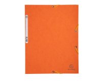 Cartellina con elastico - cartoncino lustrE' - 3 lembi - 400 gr - 24x32 cm - arancio - Exacompta