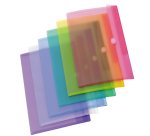 Buste con bottone in velcro - PP - A4 - colori assortiti - Djois - conf. 12 pezzi
