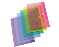 Buste con bottone in velcro - PP - A4 - colori assortiti - Djois - conf. 12 pezzi