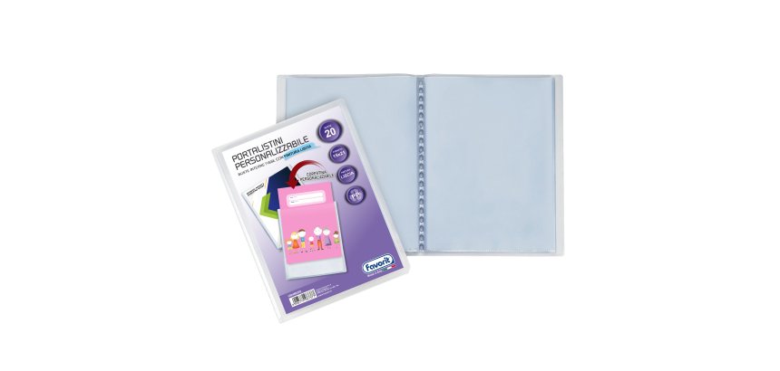 Portalistini personalizzabile Sviluppo - liscio - 15x21 cm - 20 buste - trasparente - Favorit