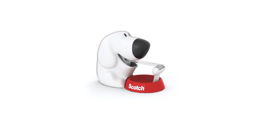 Dispenser Fido - per nastri 33 m - 1 rotolo Scotch Magic 810 incluso - bianco/nero - Scotch