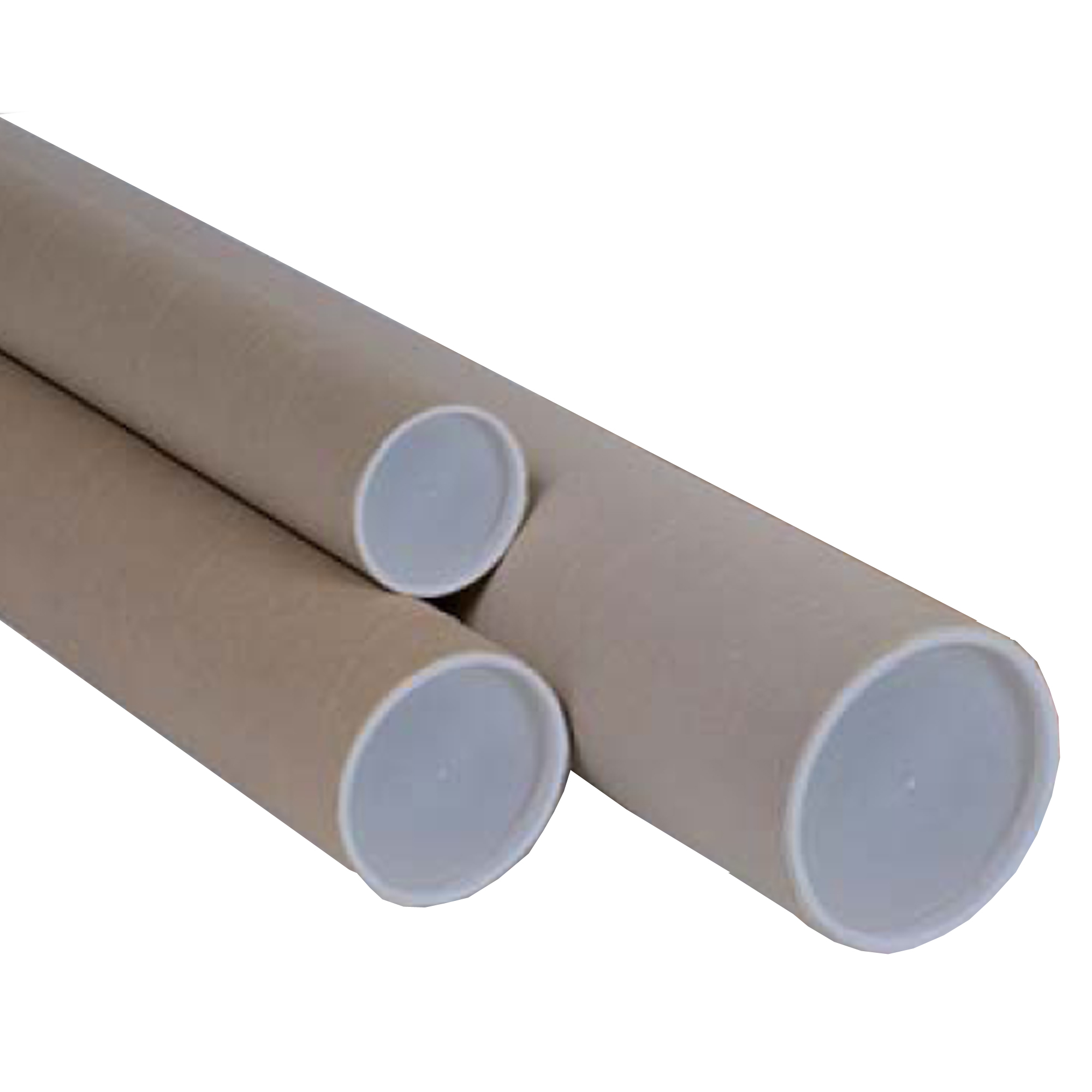 Tubo - con doppio tappo trasparente - diametro 6 cm - H 70 cm - cartone -  avana - Polyedra su