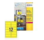 Avery L6107-20 self-adhesive label Rounded rectangle Permanent Yellow 240 pc(s)