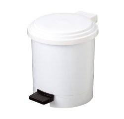 Pattumiera a pedale Ruf - PP - 6 L - diametro 22,5 cm - altezza 26,5 cm -  bianco - Medial