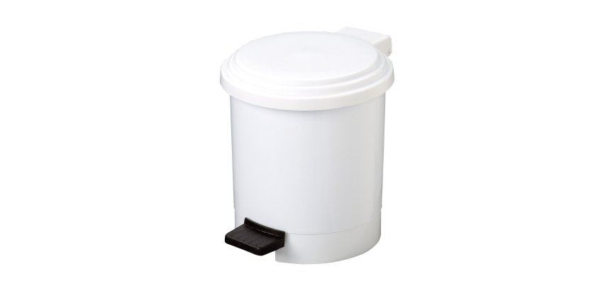 Pattumiera a pedale Ruf - PP - 6 L - diametro 22,5 cm - altezza 26,5 cm -  bianco - Medial